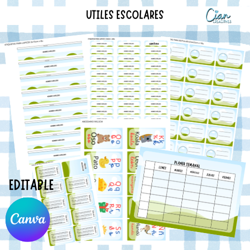 Producto - ETIQUETAS ESCOLARES EDITABLES