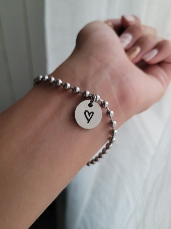 Producto - Pulsera corazón con bolitas medianas AQ