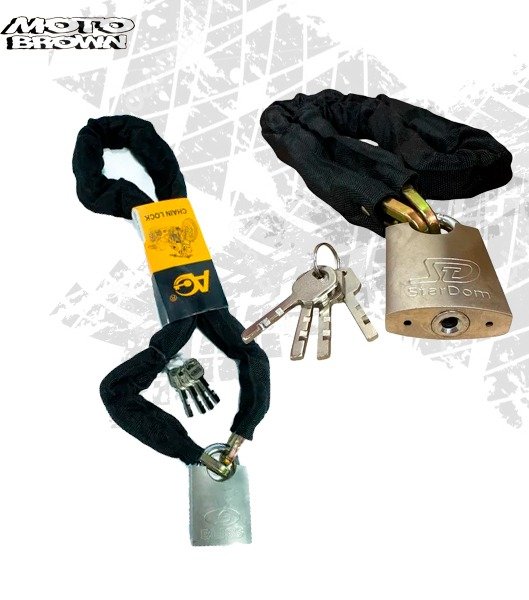 Producto - Cadena Con Candado Anticorte 110cm Para Moto Bicicleta