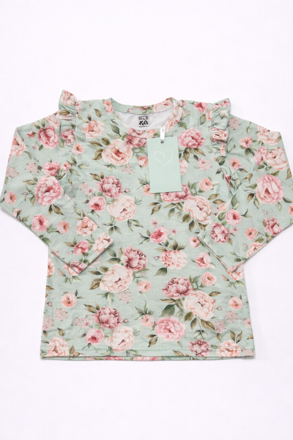 Producto - Remera volado Aqua flores
