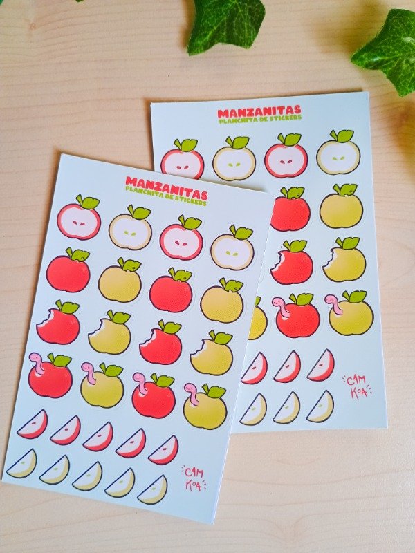 Producto - Planchita Stickers Manzanas
