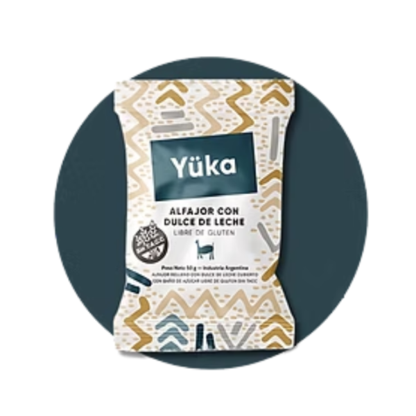 Producto - YÜKA ALFAJOR  DULCE DE LECHE X 50 GR X6 UNIDADES