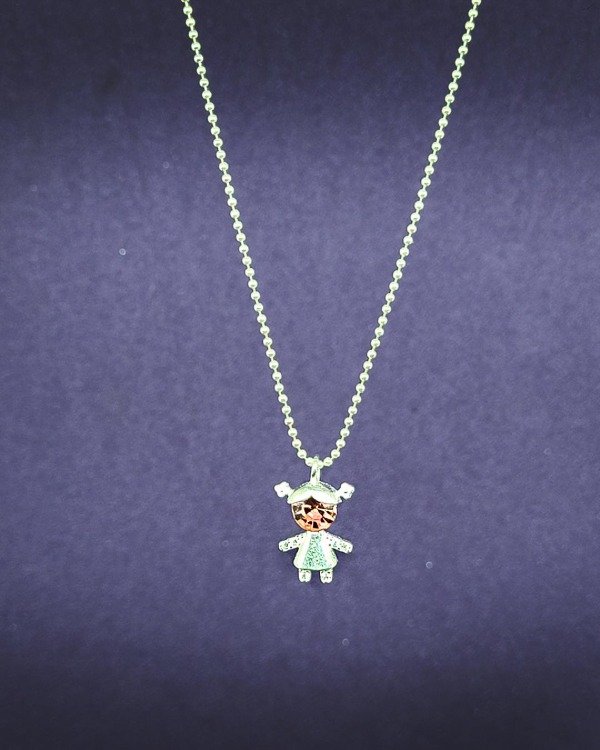 Producto - Conjunto Plata 925 - Cadena Mini bolitas + Dije Nena Cristal Facetado - CO 740 - 3