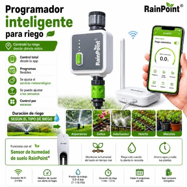 Producto - Programador de Riego WI-FI para Canilla RainPoint 1 zona - 1