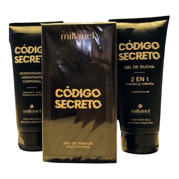 Producto - Kit código secreto perfume+gel de ducha + crema hidratante corporal