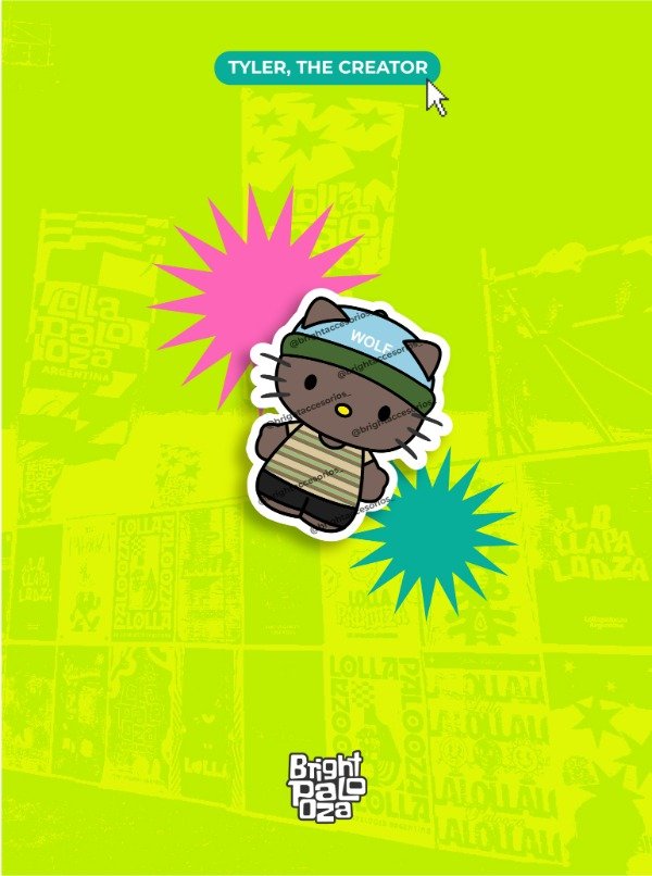 Producto - Sticker Kitty Tyler, The Creator WOLF - BRIGHTPALOOZA