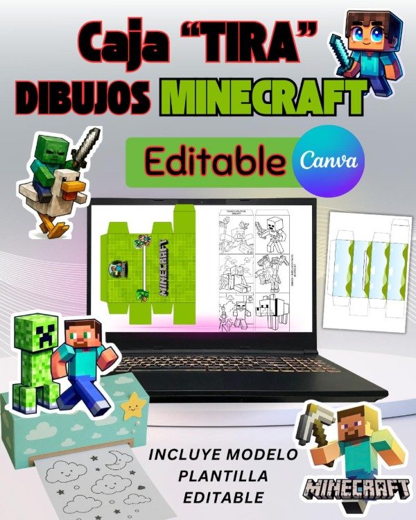 Producto - CAJA TIRA DIBUJOS. MINECRAFT