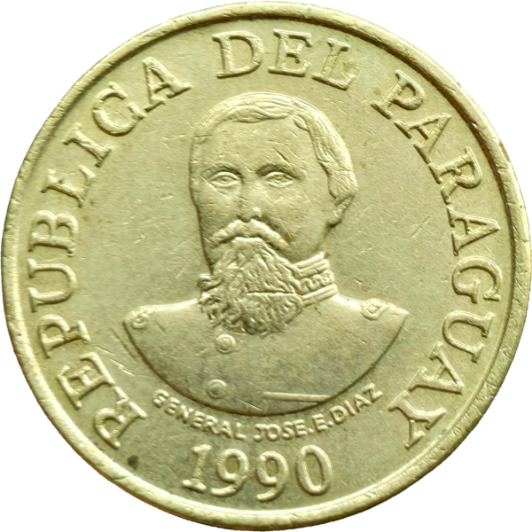 Producto - Paraguay 100 Guaranies 1990 José Eduvigis Díaz Vera Km#177 VF+ - 1