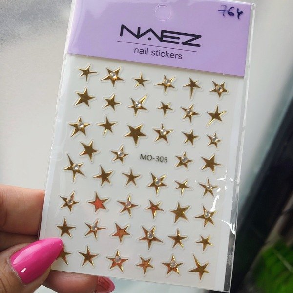 Producto - Sticker 764 Estrellas doradas con strass