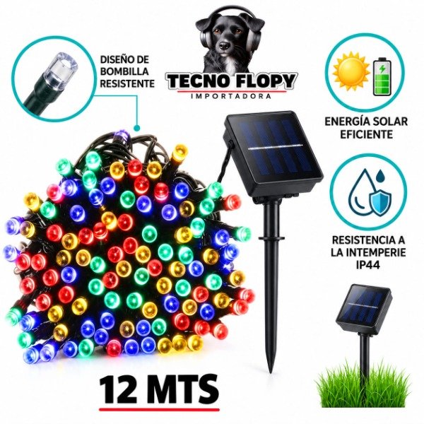 Producto - Guirnalda led multicolor solar 12mts 731