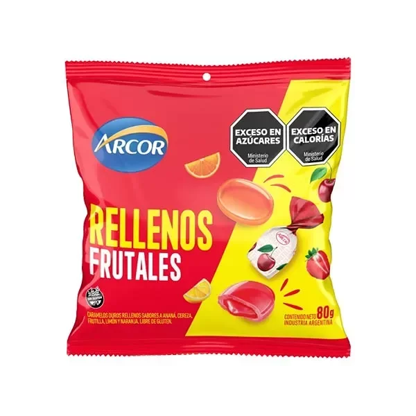 Producto - Caramelo relleno frutal 80 grs arcor