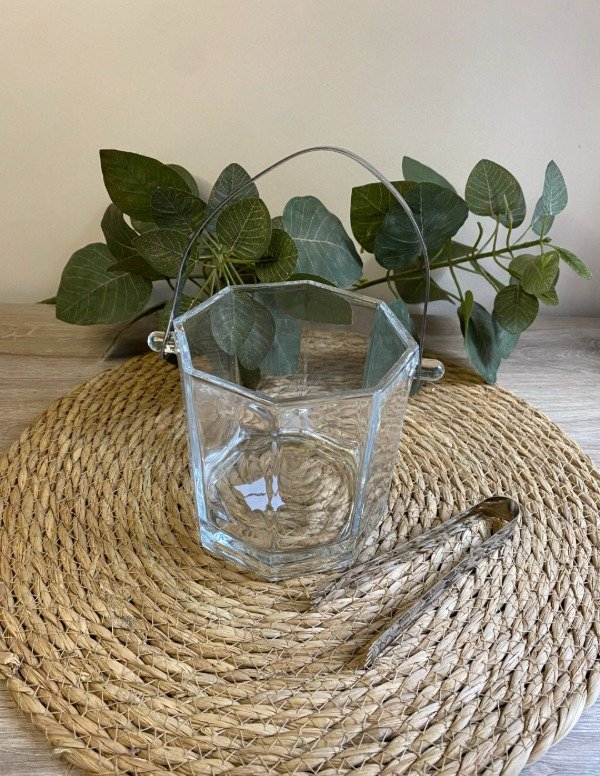 Producto - Hielera Rombos de vidrio con pinza de acero - 1