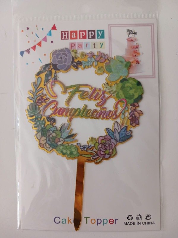 Producto - Cake Topper Acrílico Estampado "FC" M08