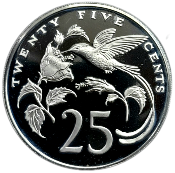Producto - Jamaica PROOF 25 cents 1973 Mariposa (28.000) Km#56 Unc