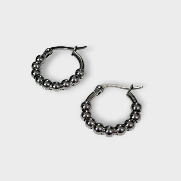 Producto - Aros argolla con Pelotitas 1,5 cm Acero Quirúrgico
