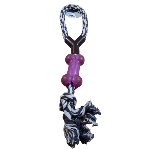 Producto - Soga Trenzada Con Hueso Mordillo Perros Juguete Anti Stress - 1