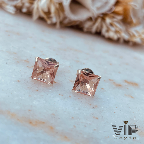 Producto - Aros zirconia Ámbar 8mm Plata 925