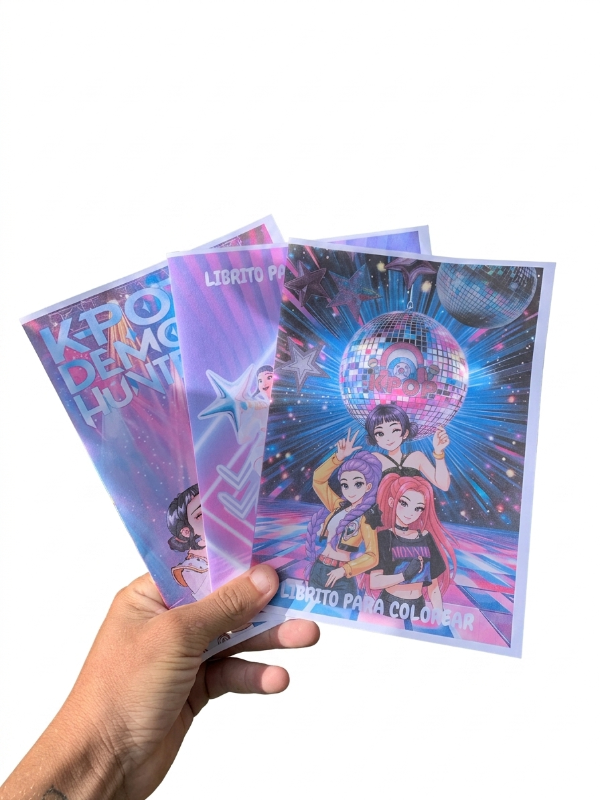 Producto - Pack 5 libros para colorear en pdf Guerreras del Kpop