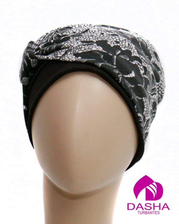Producto - Turbante Alma negro- encaje