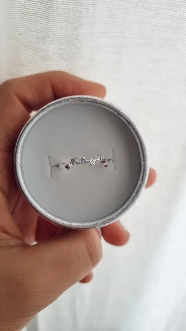 Producto - Anillo estrellas de colores plata 925 talle 17