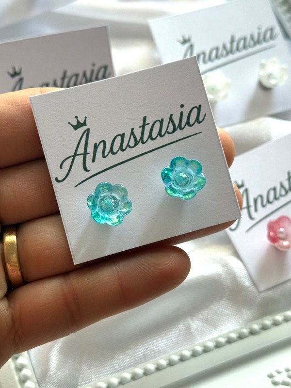 Producto - Aros Campanilla tornasol celeste