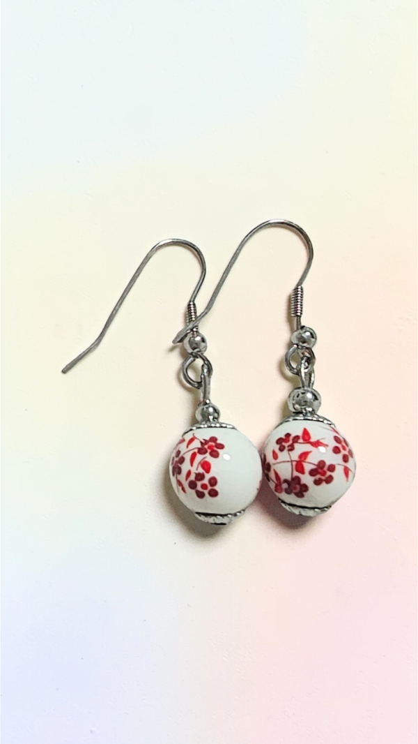 Producto - Pendientes Petit flores rojas