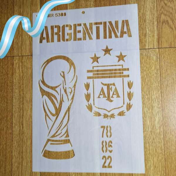 Producto - St 5388 de 20x30 cm Stencil Mundial 2026 Argentina