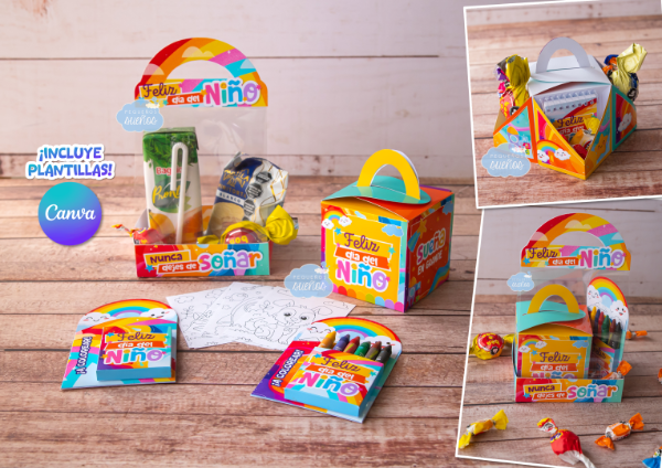 Producto - Cajitas Multicolor Día del Niño + Plantillas Canva