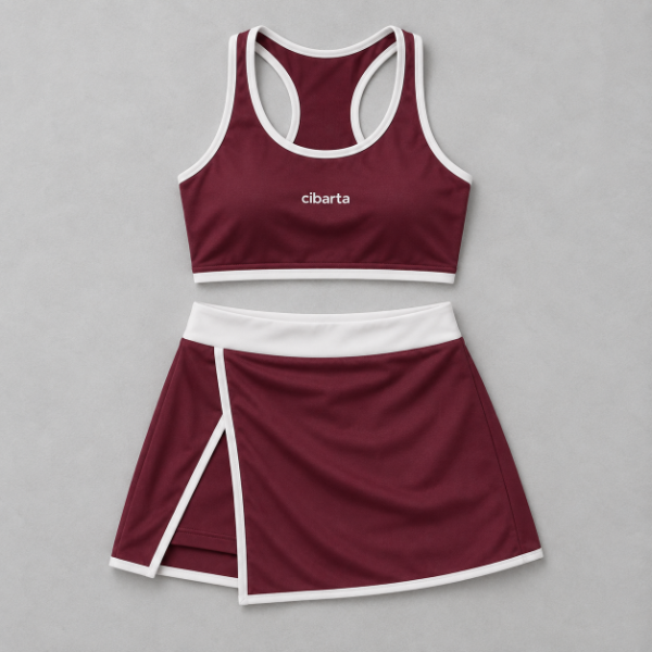Producto - Conjunto top y pollera short modelo SET MSL bordo - 0