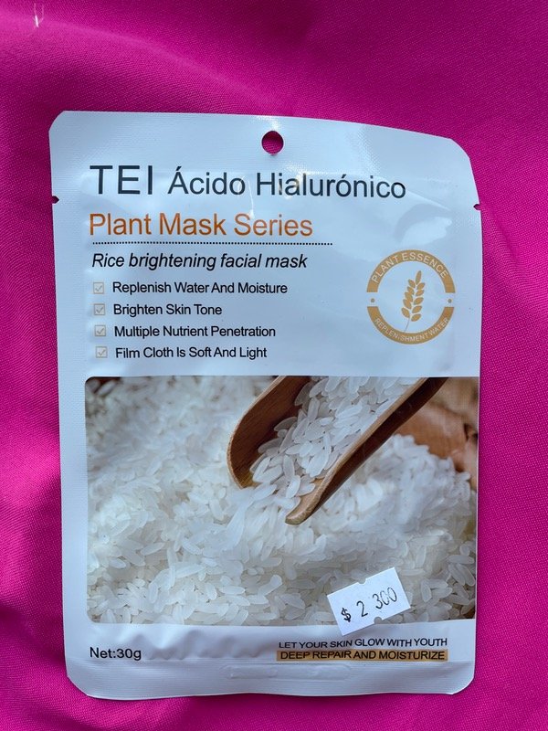Producto - Mascarilla para rostro de skin care Tei arroz