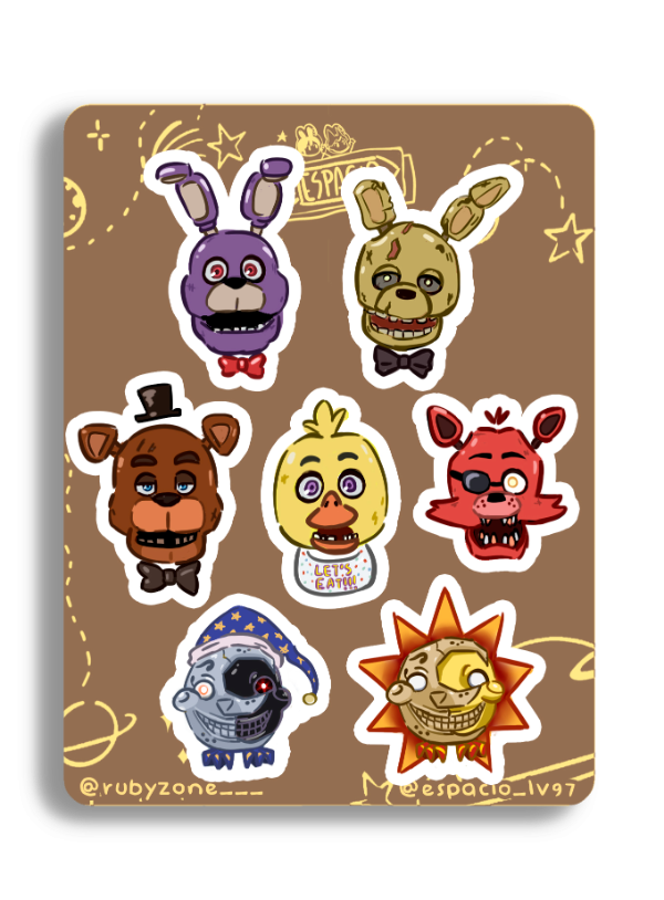 Producto - Plancha Stickers Mini Five Nights at Freddy's