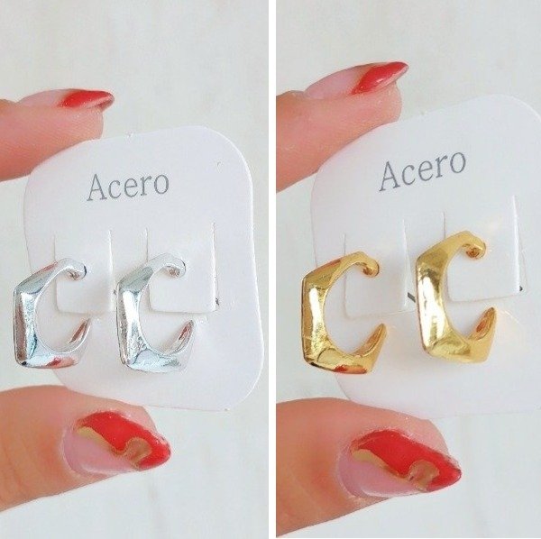 Producto - Aros pasantes semi argolla pentágono - 0