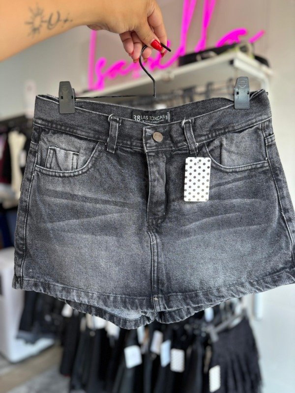 Producto - Short pollera jean Gris humo