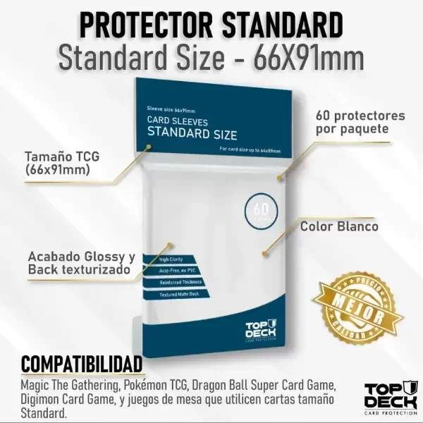 Producto - Sleeves Esencial pack x60 Standard TOP DECK