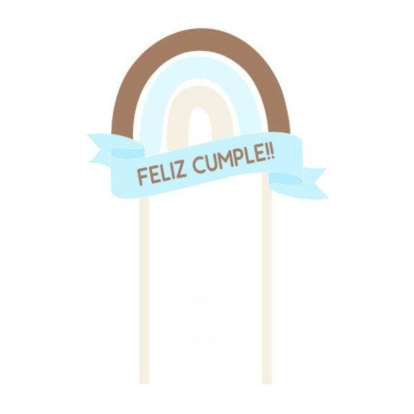 Producto - Topper Torta Arco Iris Vintage Celeste