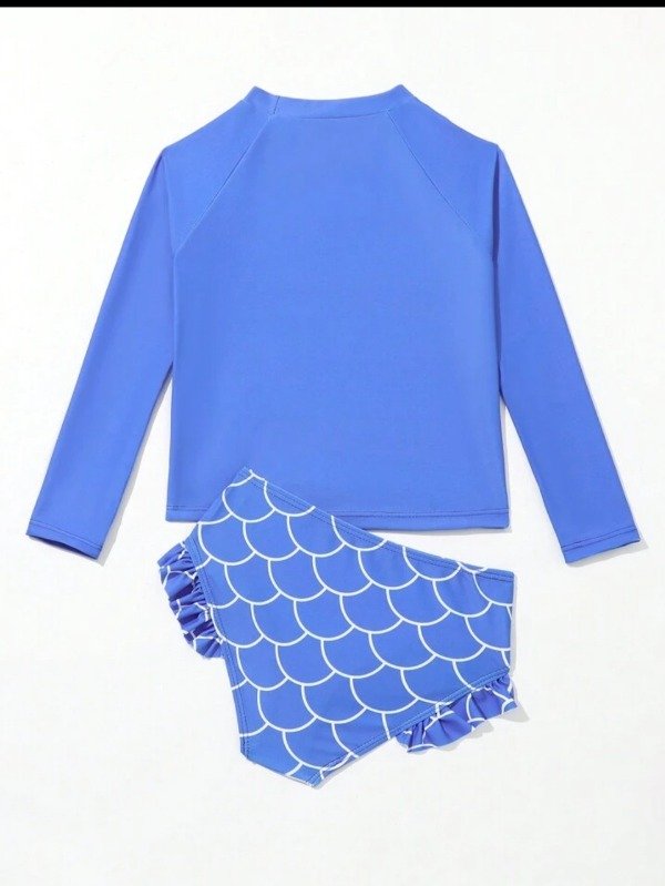 Traje de baño 2 piezas shein talle 7 azul — imagen 2