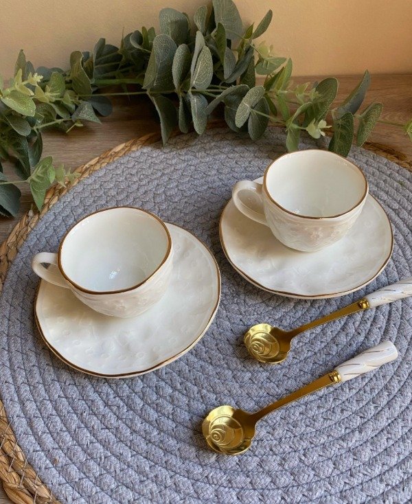 Producto - TAZA Y PLATO DE CAFÉ MONTERREY BORDE BORADO 100 ML X 6 UNIDADES