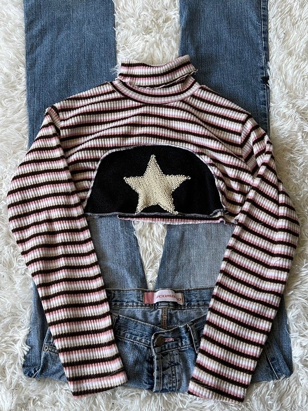 Polera croptop stripey star talle s — imagen 2