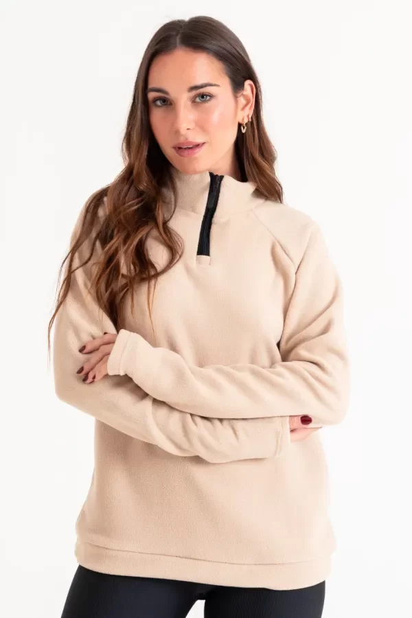 Producto - BUZO POLAR MEDIO CIERRE BEIGE