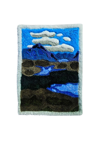 Producto - Tapiz decorativo tufting diseño paisaje modelo CAMPANARIO estilo ilustrado