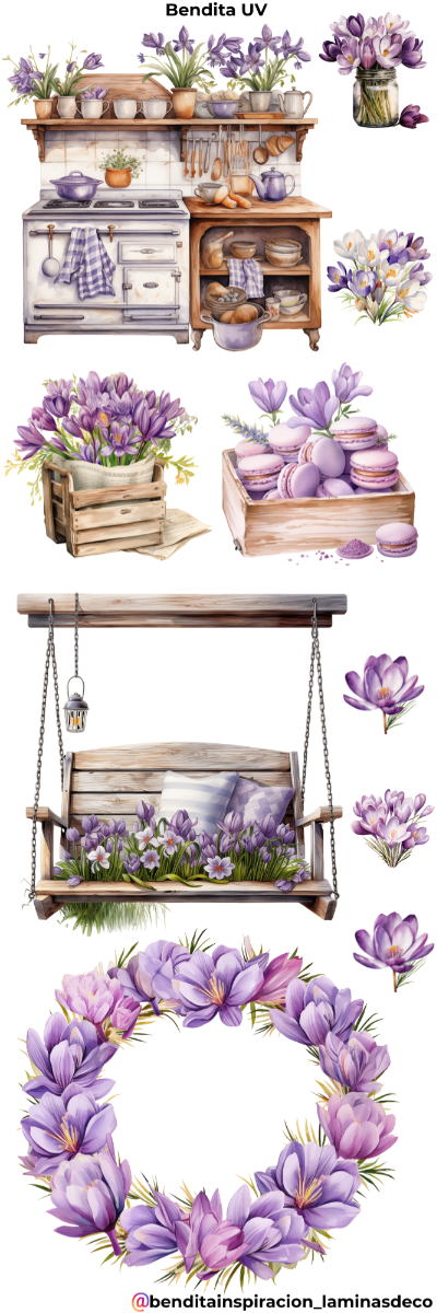 Producto - Bendita UV cocina con flores lila