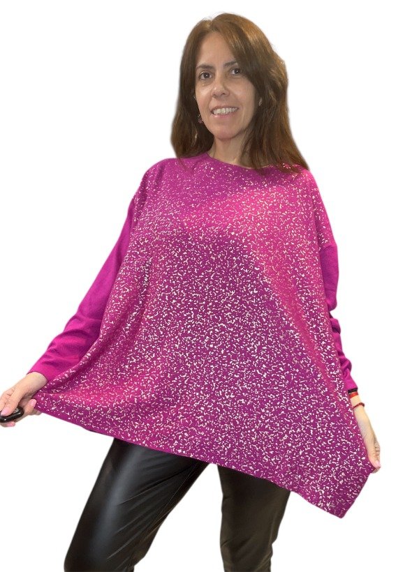 Producto - Sweater Importado Metalizado Super Amplios Italianos XXL MAGENTA -TRANSF 48.000