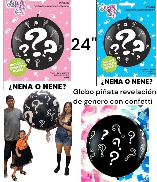 Producto - PIÑATA DE GLOBO REVELACION DE GENERO NENA O NENE X1