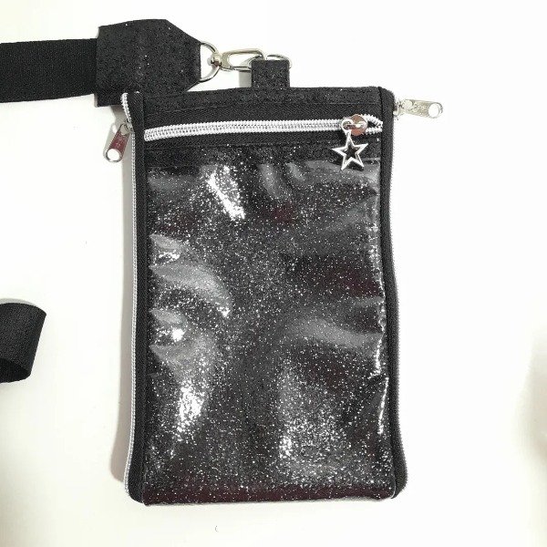 Producto - Porta celular colgante glitter negro