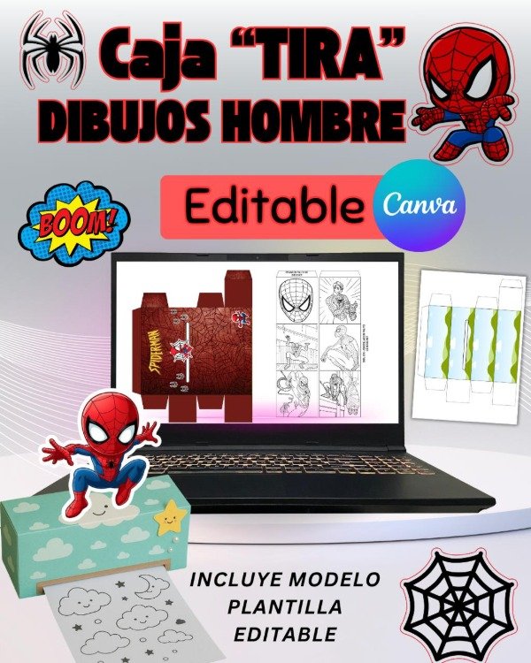 Producto - CAJA TIRA DIBUJOS. HOMBRE ARAÑA
