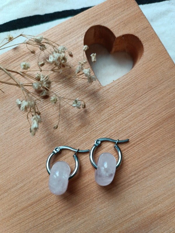 Producto - Aros Cuarzo Rosa