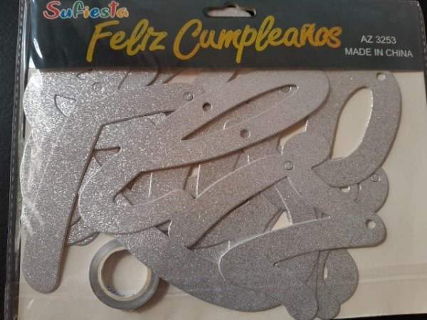 Producto - Letras plateado con gibré