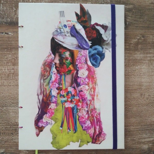Producto - Cuaderno copta grande santa floral