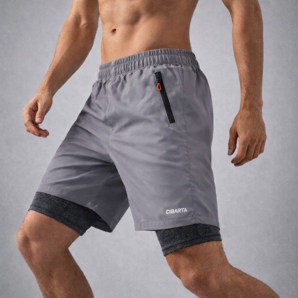 Producto - Short Con calza Cibarta ERW AIRFLEX 2 en 1 gris plomo