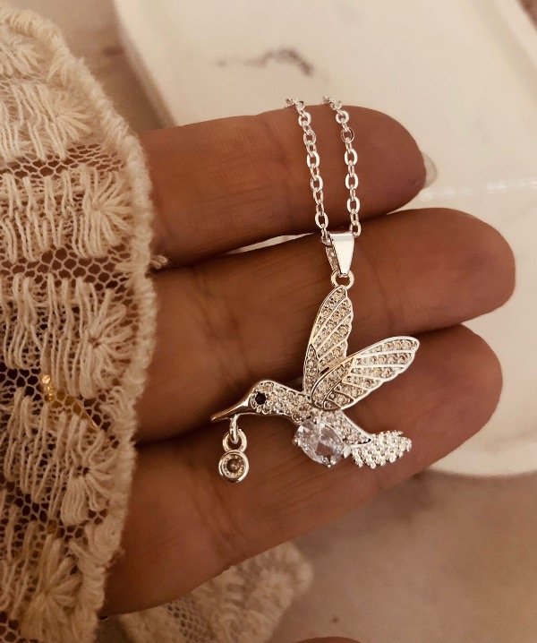 Producto - Conjunto Colibrí Blanco micropave Acero Blanco
